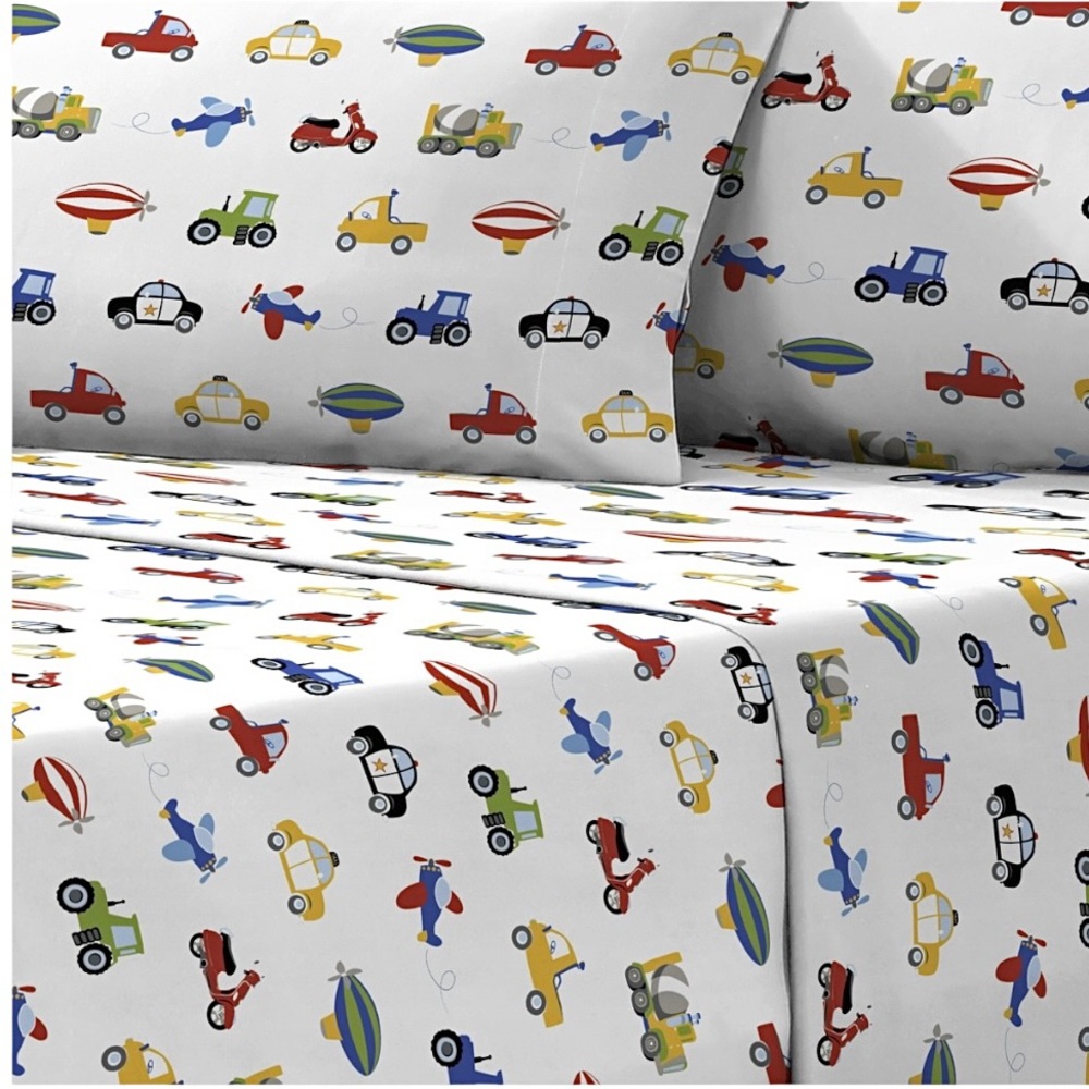 Vehicles Full Size Sheet Set Cars Trucks Planes